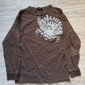 Quiksilver Brown Graphic Long Sleeve Shirt